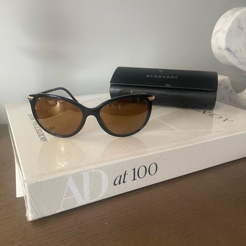 Burberry Black Frame Sunglasses with Brown Lenses